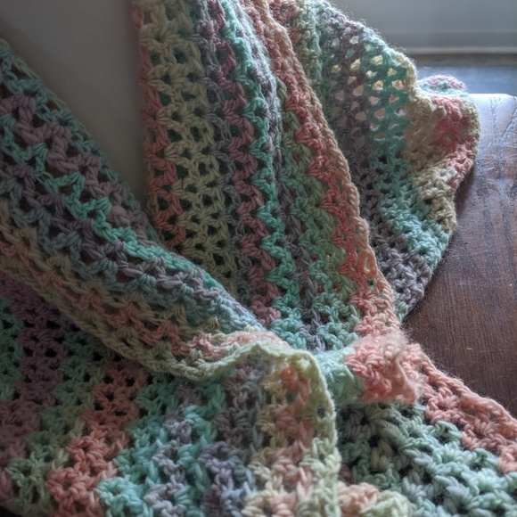 Handmade rainbow shawl/scarf - Picture 5 of 6